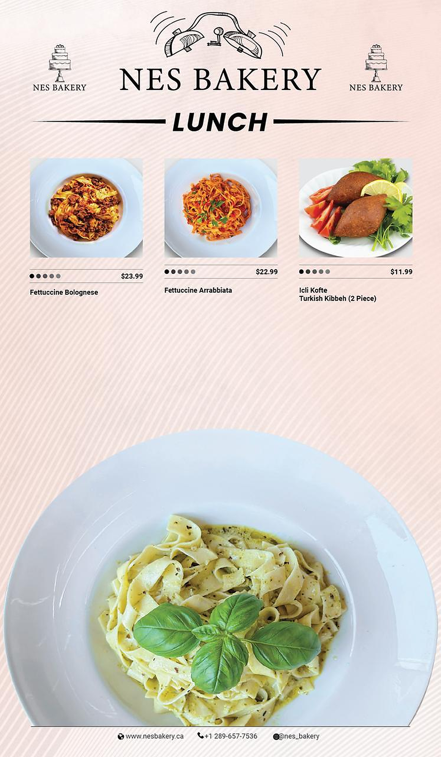 Lunch - Pasta & Kibbeh